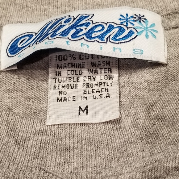 Vintage Miken S/S Crew Neck Flower T-Shirt Gray Women's Size Medium USA Made - Picture 4 of 8
